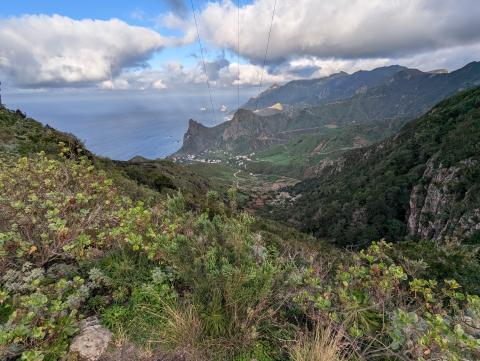 Taganana and the coast from the mountainside above