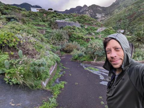 My steep driveway down to the streets of Taganana