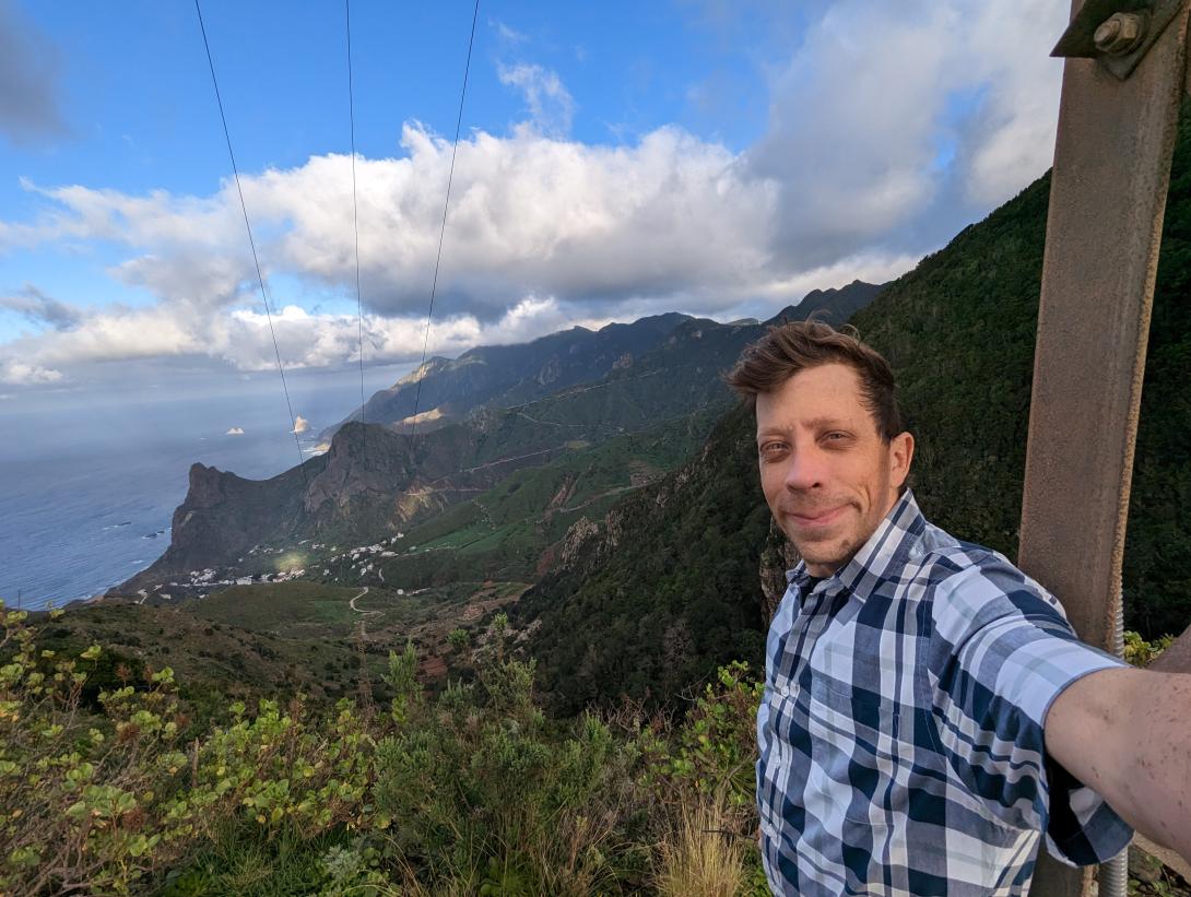 Powerline tower view down into Taganana